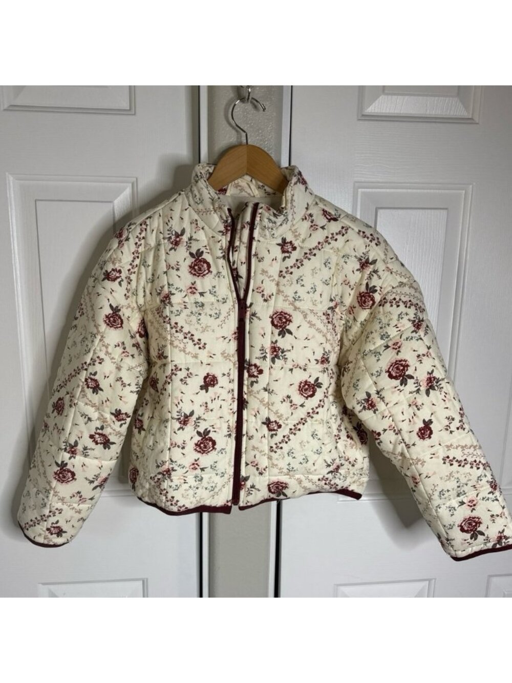 Mark Edwards Studio Kelly Patchwork Quilted Jacket Floral  Viscose Puffer Coat S